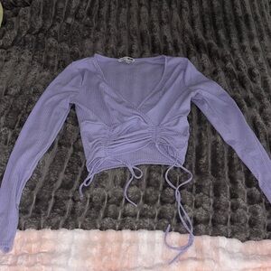 Lavender Long Sleeve Wrap Top
